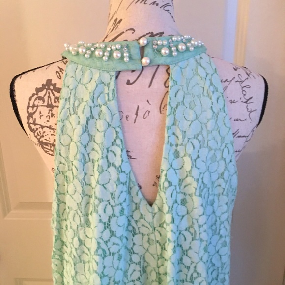 Mint Lace Pearl and Rhinestone Altar'd State Dress - Picture 5 of 8